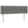 Cabeceira cama c/ luzes LED tecido 147x16x78/88cm cinza-escuro 3