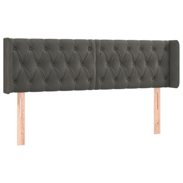 Cabecero con LED de terciopelo gris oscuro 163x16x78/88 cm M 3