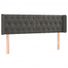 Cabecero con LED de terciopelo gris oscuro 163x16x78/88 cm 3