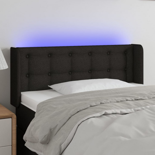 Cabecero con LED de tela negro 103x16x78/88 cm D