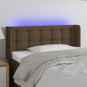 Cabecero con LED de tela marrón oscuro 103x16x78/88 cm 1