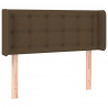 Cabeceira de cama c/ luzes LED tecido 103x16x78/88 cm castanho 3