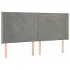 Cabecero con LED de terciopelo gris claro 163x16x118/128 cm 3