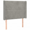 Cabecero con LED de terciopelo gris claro 103x16x118/128 cm 3