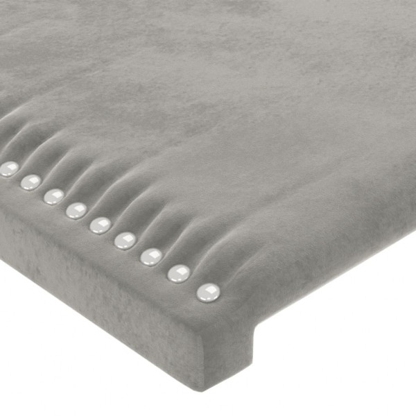 Cabecero con LED de terciopelo gris claro 103x16x118/128 cm M 5