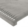Cabecero con LED de terciopelo gris claro 103x16x118/128 cm 5