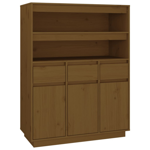 Aparador alto madera maciza de pino marrón miel 89x40x116.5 cm M 2