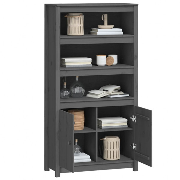 Aparador alto madera maciza de pino gris 80x35x154 cm M 4