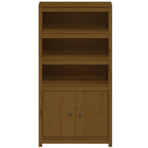 Aparador alto madera maciza de pino marrón miel 80x35x154 cm M 5