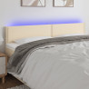 Cabecero con LED de tela color crema 200x5x78/88 cm 1