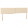 Cabeceira de cama c/ luzes LED tecido 200x5x78/88 cm cor creme 4