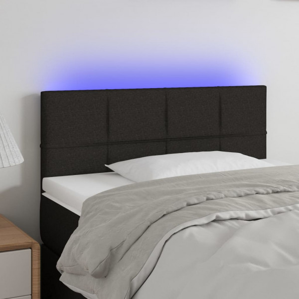 Cabecero con LED de tela negro 90x5x78/88 cm D