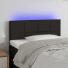 Cabeceira de cama c/ luzes LED tecido 90x5x78/88 cm preto 1