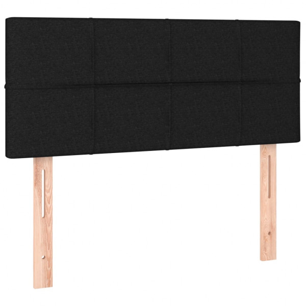 Cabeceira de cama c/ luzes LED tecido 90x5x78/88 cm preto M 4