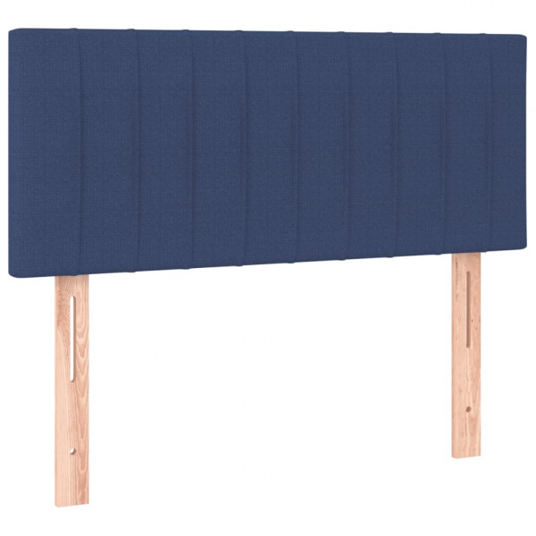 Cabeceira de cama c/ luzes LED tecido 100x5x78/88 cm azul M 4