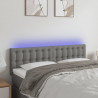 Cabecero con LED de tela gris oscuro 144x5x78/88 cm 1