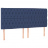 Cabeceira de cama c/ luzes LED tecido 200x7x118/128 cm azul 4