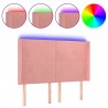 Cabecero con LED de terciopelo rosa 147x16x118/128 cm 2
