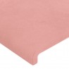Cabeceira de cama c/ luzes LED veludo 147x16x118/128 cm rosa 5