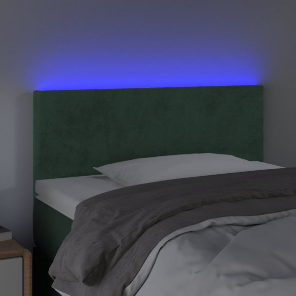 Cabecero con LED de terciopelo verde oscuro 100x5x78/88 cm M 3