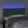 Cabecero con LED de terciopelo verde oscuro 100x5x78/88 cm 3