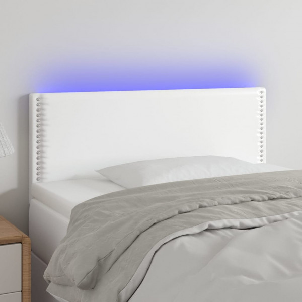 Cabecero con LED cuero sintético blanco 80x5x78/88 cm D