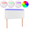 Cabecero con LED cuero sintético blanco 80x5x78/88 cm 2