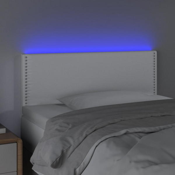 Cabecero con LED cuero sintético blanco 80x5x78/88 cm M 3