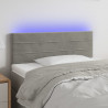 Cabecero con LED de terciopelo gris claro 80x5x78/88 cm 1