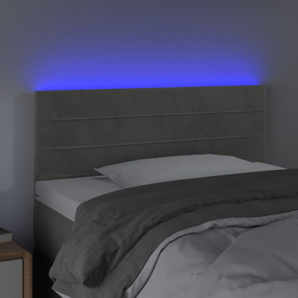 Cabecero con LED de terciopelo gris claro 80x5x78/88 cm M 3