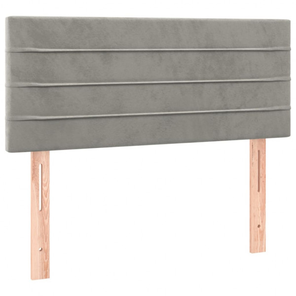 Cabecero con LED de terciopelo gris claro 80x5x78/88 cm M 4