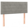 Cabeceira de cama c/ luzes LED veludo 80x5x78/88 cm cinza-claro 4