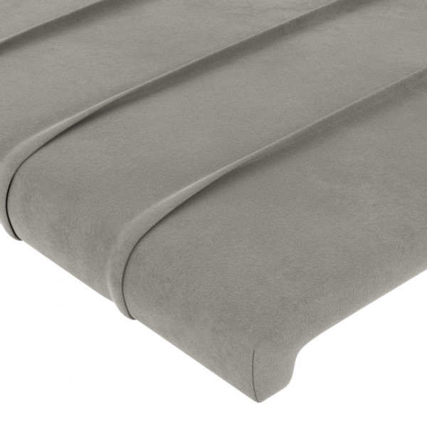 Cabecero con LED de terciopelo gris claro 80x5x78/88 cm M 5