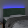 Cabeceira de cama c/ luzes LED veludo 90x5x78/88cm verde-escuro 3