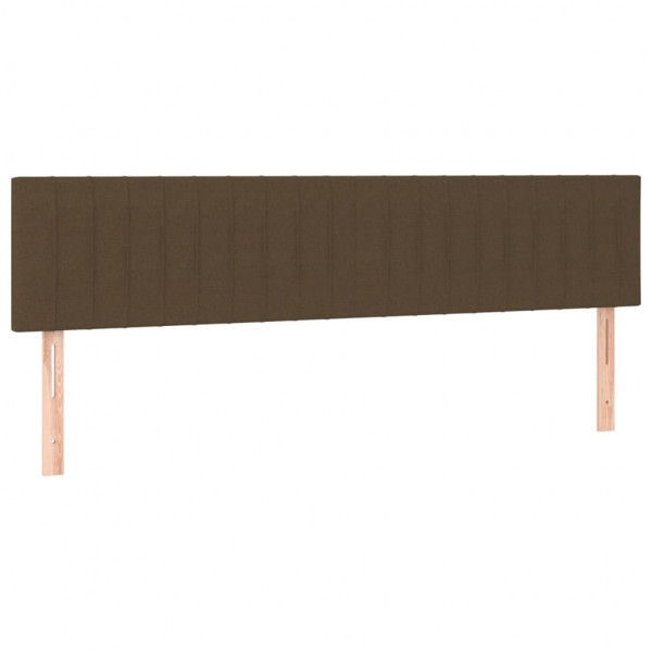 Cabecero con LED de tela marrón oscuro 200x5x78/88 cm M 4