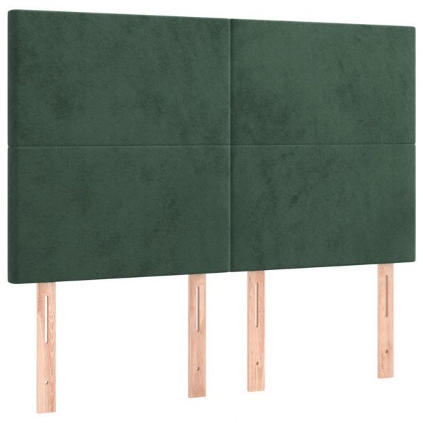 Cabecero con luces LED terciopelo verde oscuro 144x5x118/128 cm M 4