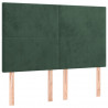 Cabecero con luces LED terciopelo verde oscuro 144x5x118/128 cm 4