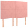 Cabecero con luces LED terciopelo rosa 144x5x118/128 cm 4
