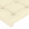 Cabeceira com luzes LED couro sintético creme 144x5x118/128 cm 5