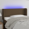 Cabecero con LED de tela marrón oscuro 103x16x78/88 cm 1