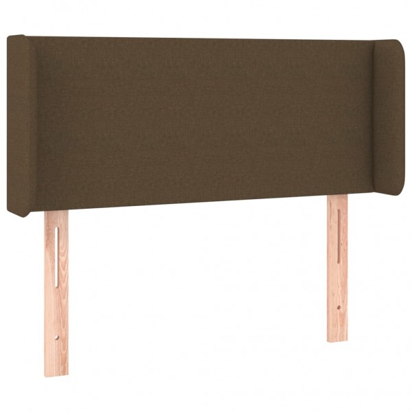 Cabeceira de cama c/ luzes LED tecido 103x16x78/88 cm castanho M 3