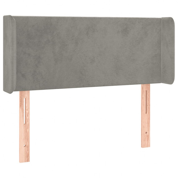 Cabeceira cama c/ luzes LED veludo 103x16x78/88 cm cinza-claro M 3