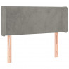 Cabeceira cama c/ luzes LED veludo 103x16x78/88 cm cinza-claro 3