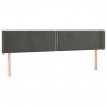 Cabecero con LED de terciopelo gris oscuro 163x16x78/88 cm 3