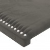 Cabeceira cama c/ luzes LED veludo 163x16x78/88cm cinza-escuro 5