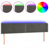 Cabecero con LED de terciopelo gris oscuro 203x16x78/88 cm 2