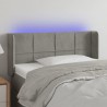 Cabecero con LED de terciopelo gris claro 93x16x78/88 cm 1