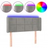 Cabeceira de cama c/ luzes LED veludo 93x16x78/88cm cinza-claro 2