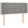 Cabeceira de cama c/ luzes LED veludo 93x16x78/88cm cinza-claro 3