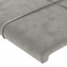 Cabeceira de cama c/ luzes LED veludo 93x16x78/88cm cinza-claro 5